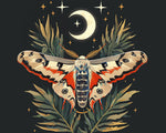 Celestial moth and crescent moon paint by numbers kit for beginners