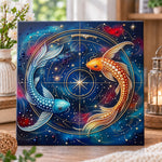 Celestial twin koi pearl diamond painting kit for beginners