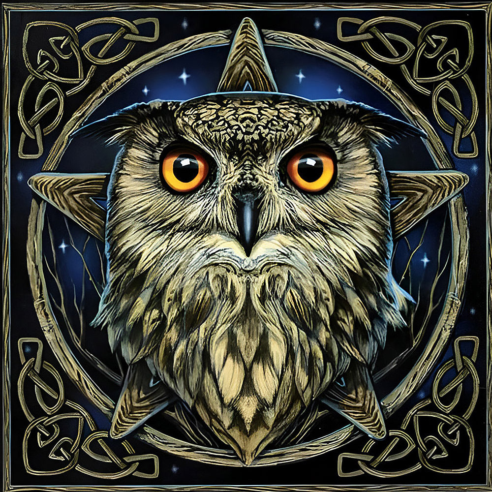 Celtic knot owl cross stitch kit for beginners