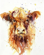 Charming highland cow cross stitch kit for beginners