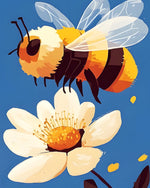 Cheerful bumblebee and white blossom cross stitch kit for beginners