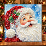 Cheerful santa close‑up pearl diamond painting kit for beginners