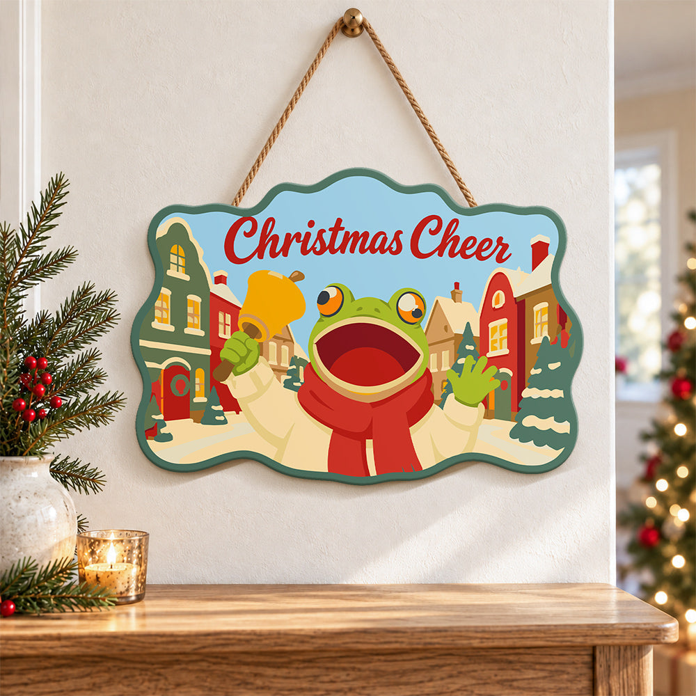 Cheerful town frog paint by numbers door hanger as indoor wall decor