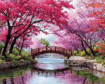 Cherry blossom bridge cross stitch kit for beginners