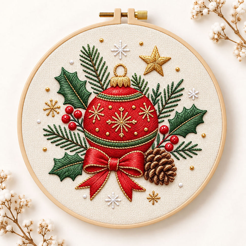 Christmas bauble ornament embroidery kit