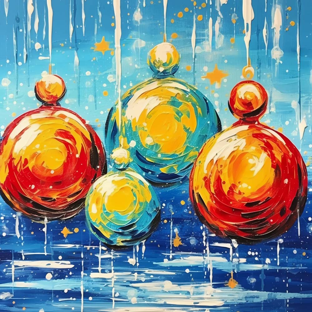 Christmas baubles and stars cross stitch kit for beginners