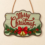 Christmas bells and bow paint by numbers door hanger finished design