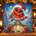 Christmas bird peace and joy pearl diamond painting kit for beginners