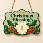 Christmas blessings green paint by numbers door hanger finished design