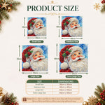 Christmas pearl diamond painting size guide with multiple square size options