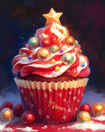 Christmas tree cupcake cross stitch kit for beginners