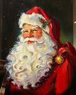 Classic father christmas portrait cross stitch kit for beginners