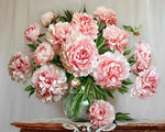 Classic pink peonies in a vase paint by numbers kit for beginners