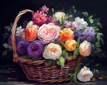 Classic rose basket paint by numbers kit for beginners