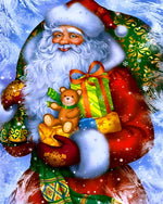 Classic santa with gifts cross stitch kit for beginners
