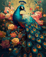 Classical floral peacock cross stitch kit for beginners