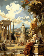 Classical roman forum scene cross stitch kit for beginners