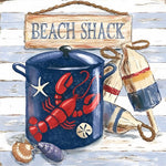 Coastal beach shack still life cross stitch kit for beginners