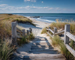 Coastal boardwalk to beach cross stitch kit for beginners