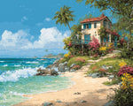 Coastal cottage cross stitch kit for beginners