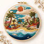 Coastal sunset cove embroidery kit