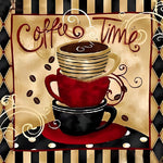 Coffee time vintage stacked cups paint by numbers kit for beginners