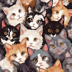 Collage of cute cats cross stitch kit for beginners