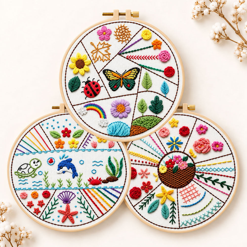 colourful nature embroidery design embroidery kit