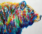 Colourful abstract bear cross stitch kit for beginners