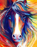 Colourful abstract horse cross stitch kit for beginners
