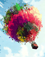 Colourful abstract hot air balloon cross stitch kit for beginners