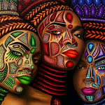Colourful african inspired portrait cross stitch kit for beginners