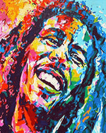 Colourful bob marley portrait cross stitch kit for beginners