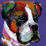 Colourful boxer dog portrait cross stitch kit for beginners