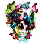 Colourful butterflies and skull cross stitch kit for beginners
