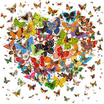 Colourful butterfly heart collage cross stitch kit for beginners