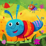 Colourful cartoon bugs and insects cross stitch kit for beginners