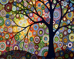 Colourful circle tree cross stitch kit for beginners