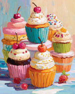 Colourful cupcakes cross stitch kit for beginners