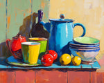 Colourful enamel kitchenware paint by numbers kit for beginners