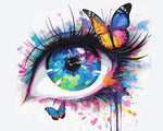Colourful eye and butterflies cross stitch kit for beginners
