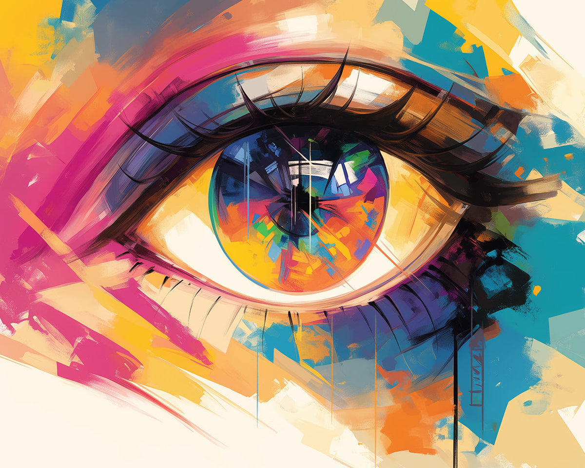 Colourful eye cross stitch kit for beginners