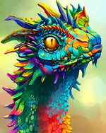 Colourful fantasy dragon cross stitch kit for beginners