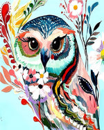 Colourful floral owl cross stitch kit for beginners