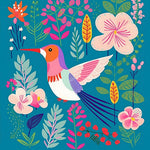 Colourful folk art bird and flowers cross stitch kit for beginners