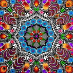 Colourful folk art pattern cross stitch kit for beginners