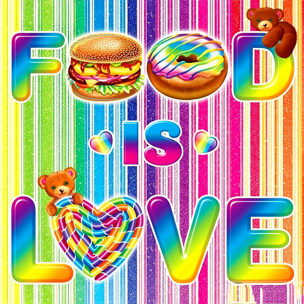 Colourful food is love pop art cross stitch kit for beginners