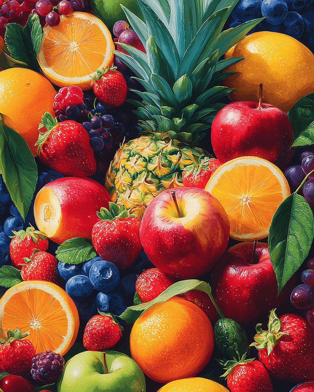Colourful fruit medley cross stitch kit for beginners