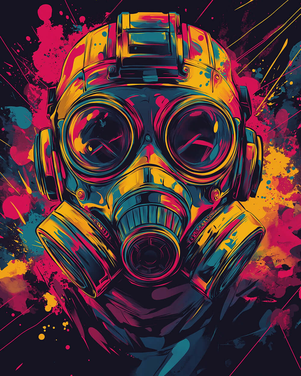 Colourful gas mask cross stitch kit for beginners