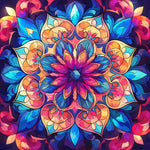 Colourful geometric mandala cross stitch kit for beginners